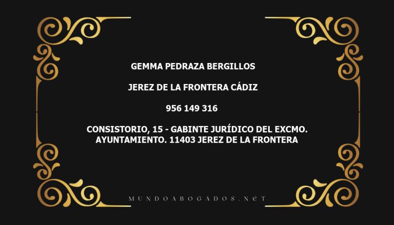 abogado Gemma Pedraza Bergillos en la localidad de Jerez de la Frontera