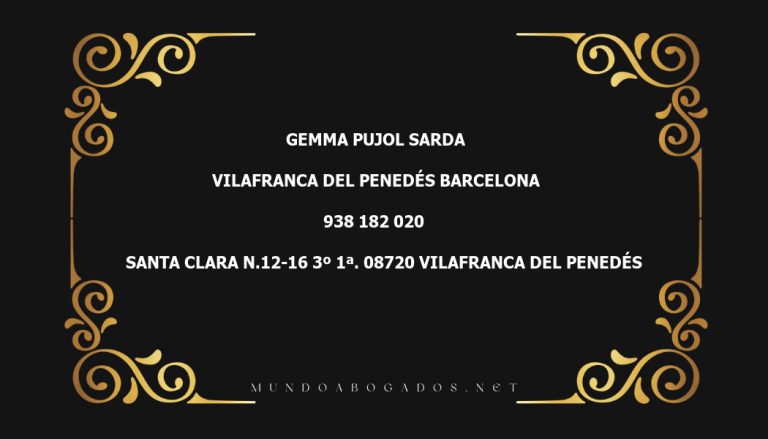 abogado Gemma Pujol Sarda en la localidad de Vilafranca del Penedés