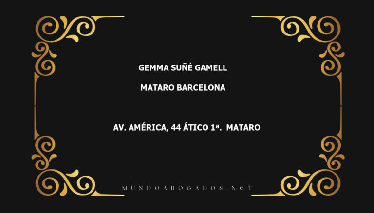 abogado Gemma Suñé Gamell en la localidad de Mataro