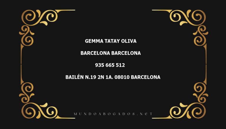 abogado Gemma Tatay Oliva en la localidad de Barcelona