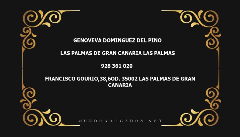 abogado Genoveva Dominguez Del Pino en la localidad de Las Palmas de Gran Canaria