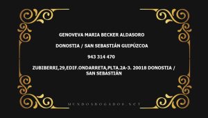 abogado Genoveva Maria Becker Aldasoro en la localidad de Donostia / San Sebastián