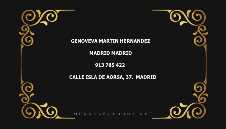 abogado Genoveva Martin Hernandez en la localidad de Madrid