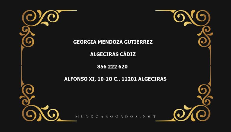 abogado Georgia Mendoza Gutierrez en la localidad de Algeciras