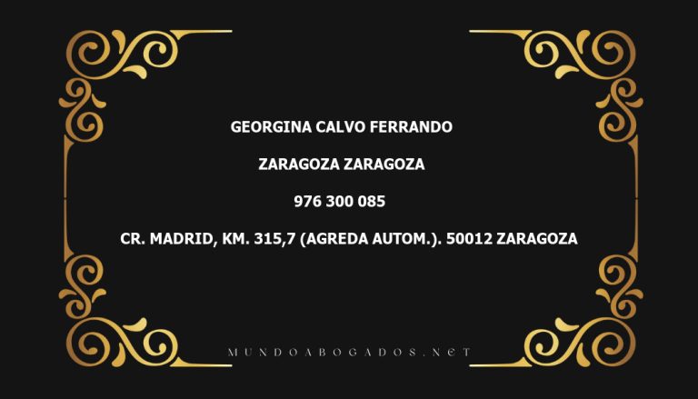 abogado Georgina Calvo Ferrando en la localidad de Zaragoza