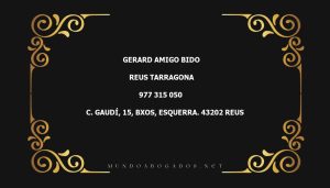 abogado Gerard Amigo Bido en la localidad de Reus