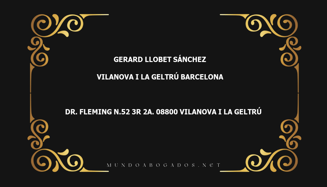 abogado Gerard Llobet Sánchez en la localidad de Vilanova i la Geltrú