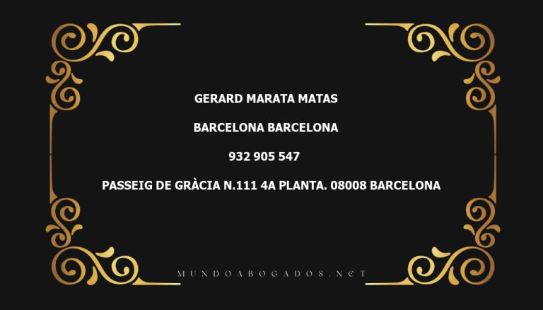 abogado Gerard Marata Matas en la localidad de Barcelona