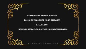 abogado Gerard Pere Palmer Alvarez en la localidad de Palma de Mallorca