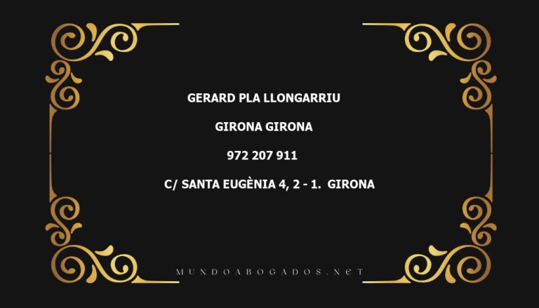 abogado Gerard Pla Llongarriu en la localidad de Girona