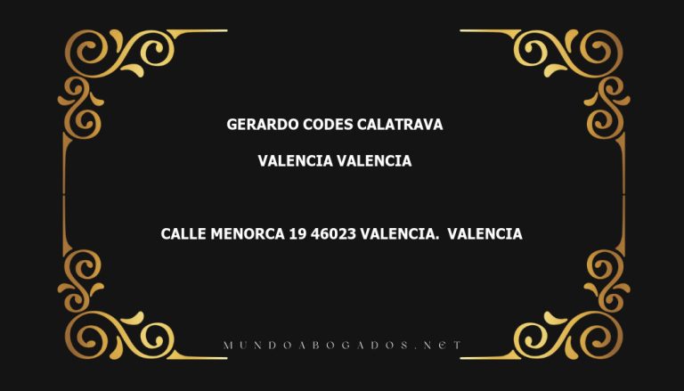 abogado Gerardo Codes Calatrava en la localidad de Valencia