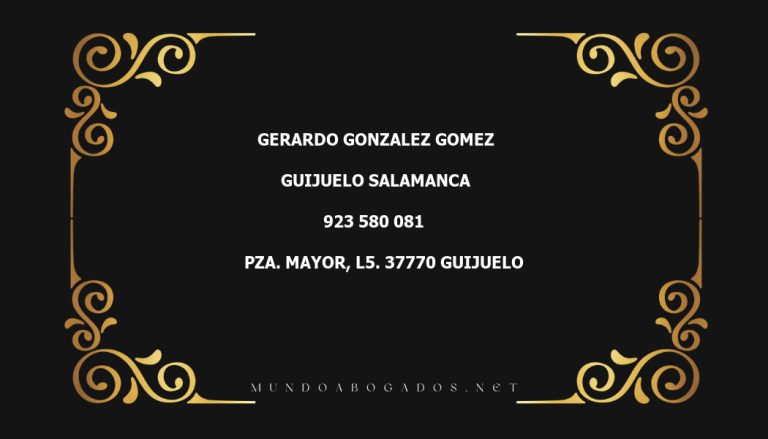 abogado Gerardo Gonzalez Gomez en la localidad de Guijuelo