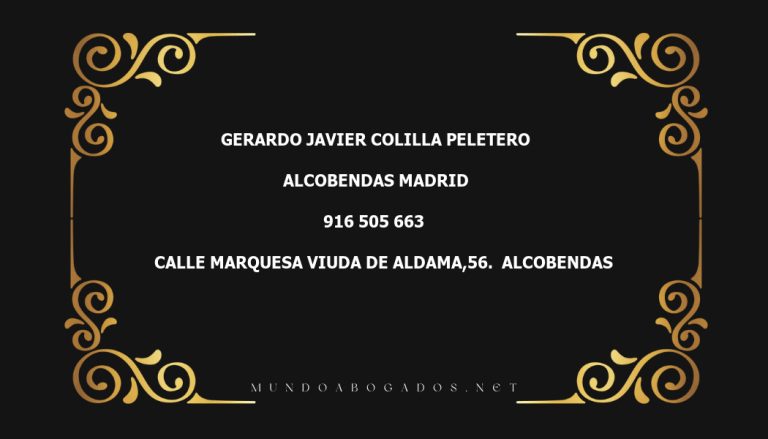 abogado Gerardo Javier Colilla Peletero en la localidad de Alcobendas