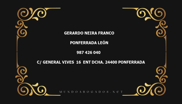 abogado Gerardo Neira Franco en la localidad de Ponferrada