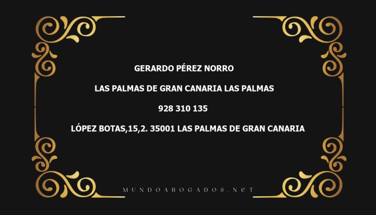 abogado Gerardo Pérez Norro en la localidad de Las Palmas de Gran Canaria