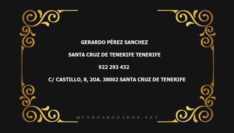 abogado Gerardo Pérez Sanchez en la localidad de Santa Cruz de Tenerife