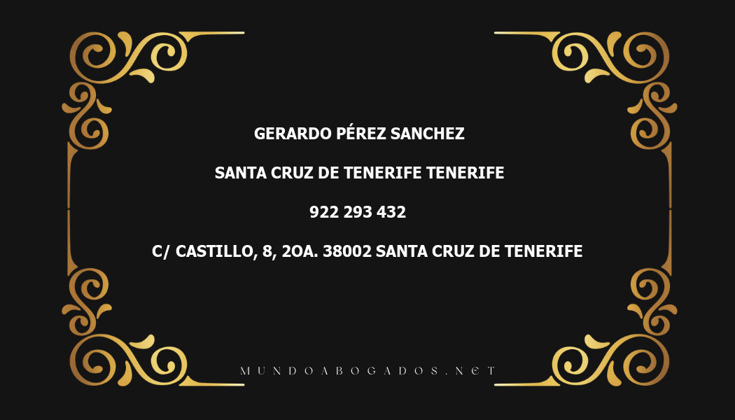 abogado Gerardo Pérez Sanchez en la localidad de Santa Cruz de Tenerife