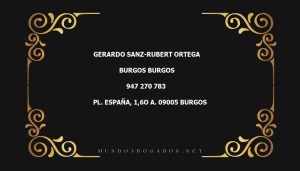 abogado Gerardo Sanz-Rubert Ortega en la localidad de Burgos