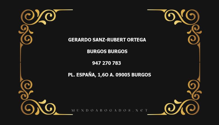 abogado Gerardo Sanz-Rubert Ortega en la localidad de Burgos