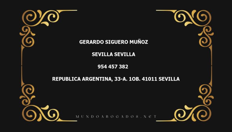 abogado Gerardo Siguero Muñoz en la localidad de Sevilla