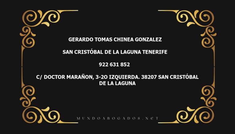 abogado Gerardo Tomas Chinea Gonzalez en la localidad de San Cristóbal de La Laguna