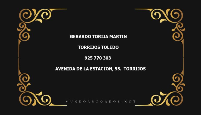 abogado Gerardo Torija Martin en la localidad de Torrijos