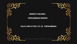 abogado Gergely Haluska . en la localidad de Fuenlabrada