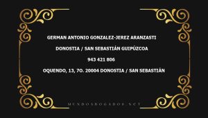 abogado German Antonio Gonzalez-Jerez Aranzasti en la localidad de Donostia / San Sebastián