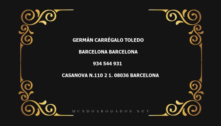 abogado Germán Carrégalo Toledo en la localidad de Barcelona