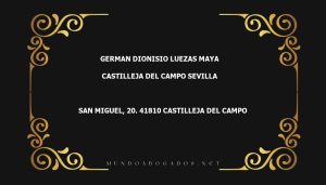 abogado German Dionisio Luezas Maya en la localidad de Castilleja del Campo