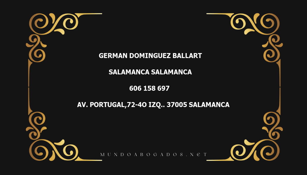 abogado German Dominguez Ballart en la localidad de Salamanca