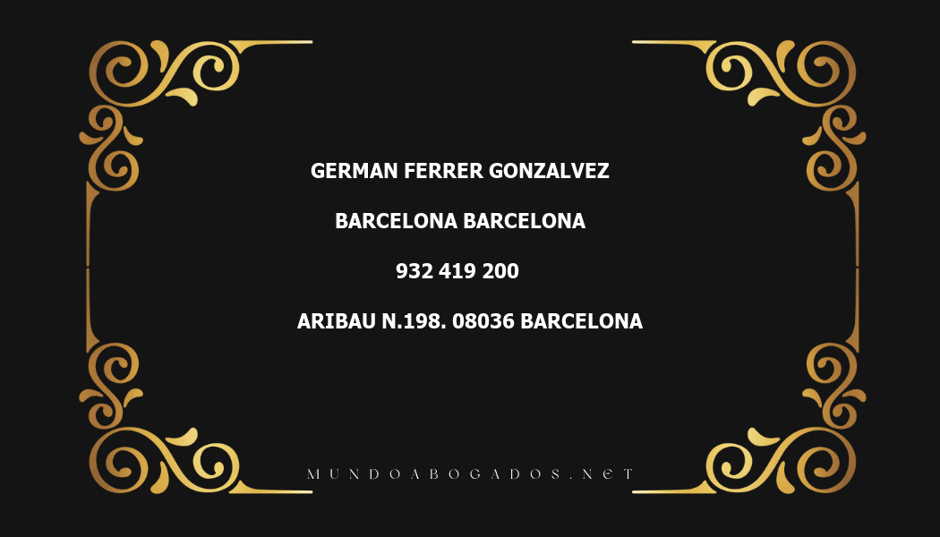 abogado German Ferrer Gonzalvez en la localidad de Barcelona