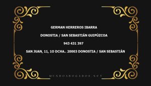 abogado German Herreros Ibarra en la localidad de Donostia / San Sebastián