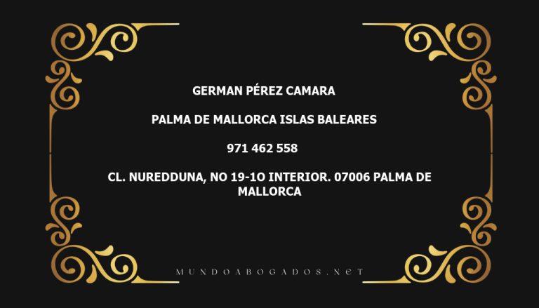 abogado German Pérez Camara en la localidad de Palma de Mallorca