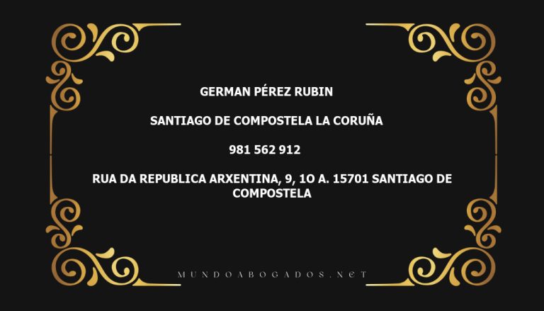 abogado German Pérez Rubin en la localidad de Santiago de Compostela