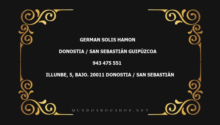 abogado German Solis Hamon en la localidad de Donostia / San Sebastián