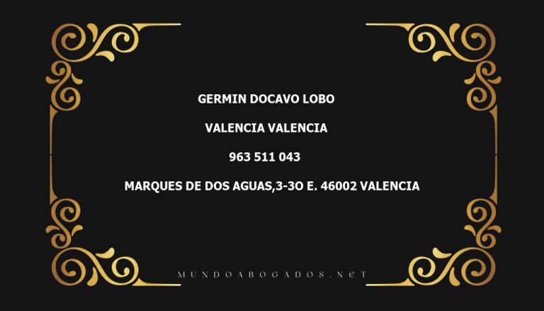 abogado Germin Docavo Lobo en la localidad de Valencia