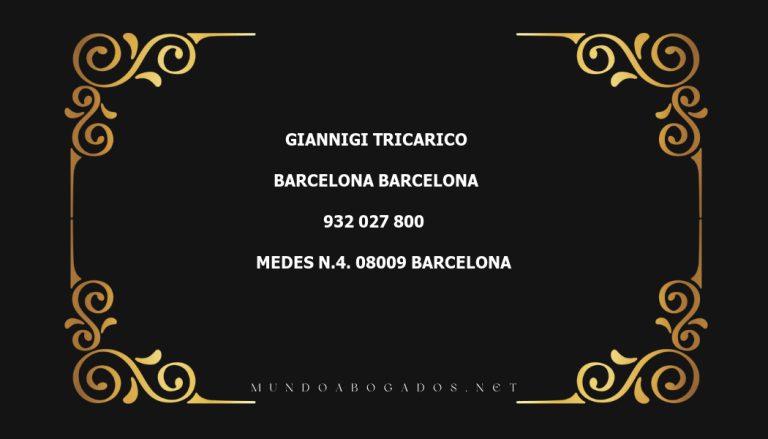 abogado Giannigi Tricarico en la localidad de Barcelona