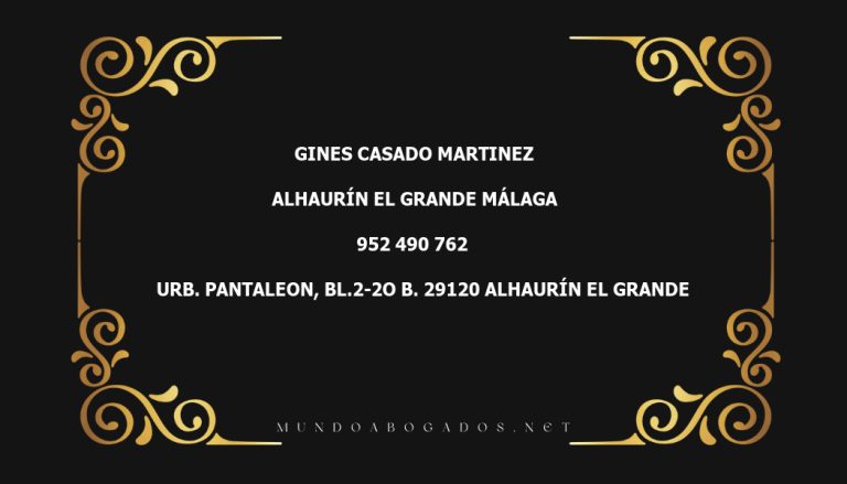 abogado Gines Casado Martinez en la localidad de Alhaurín el Grande