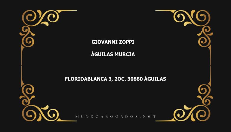 abogado Giovanni Zoppi en la localidad de Águilas