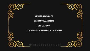 abogado Giulio Adinolfi en la localidad de Alicante