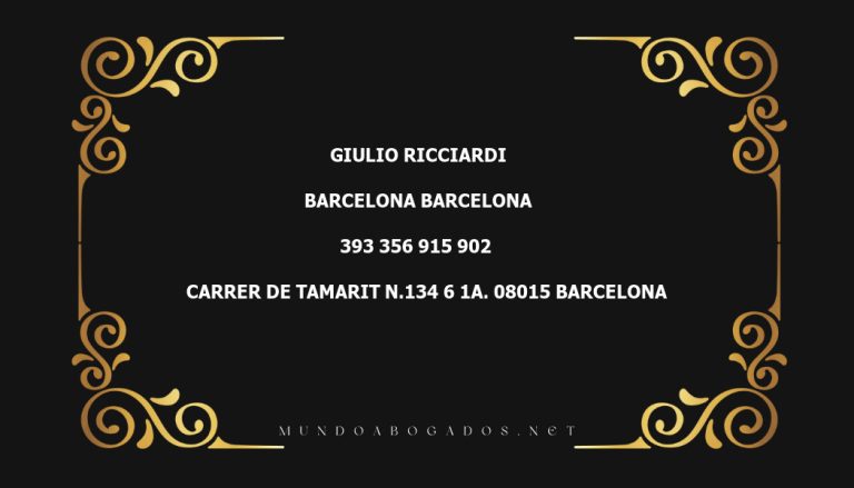 abogado Giulio Ricciardi en la localidad de Barcelona