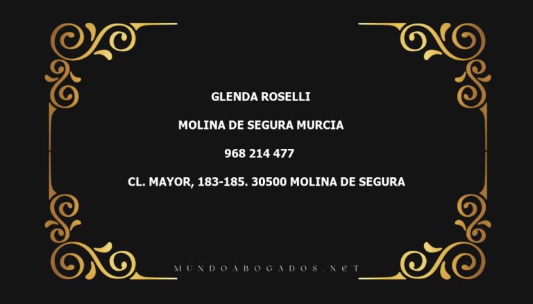 abogado Glenda Roselli en la localidad de Molina de Segura