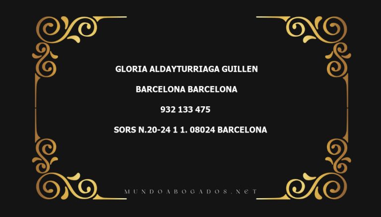 abogado Gloria Aldayturriaga Guillen en la localidad de Barcelona