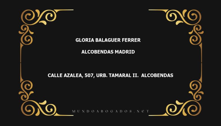 abogado Gloria Balaguer Ferrer en la localidad de Alcobendas