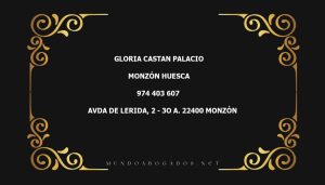 abogado Gloria Castan Palacio en la localidad de Monzón