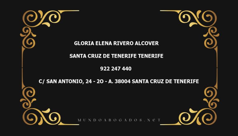 abogado Gloria Elena Rivero Alcover en la localidad de Santa Cruz de Tenerife