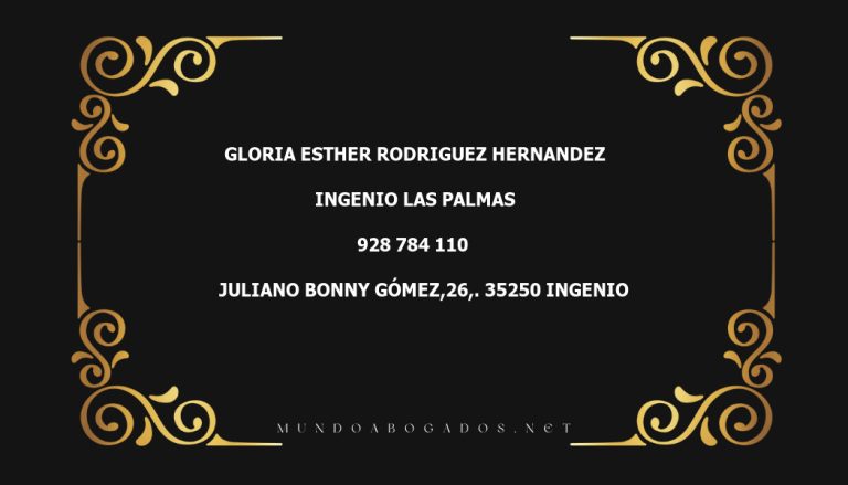 abogado Gloria Esther Rodriguez Hernandez en la localidad de Ingenio