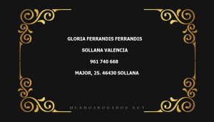 abogado Gloria Ferrandis Ferrandis en la localidad de Sollana