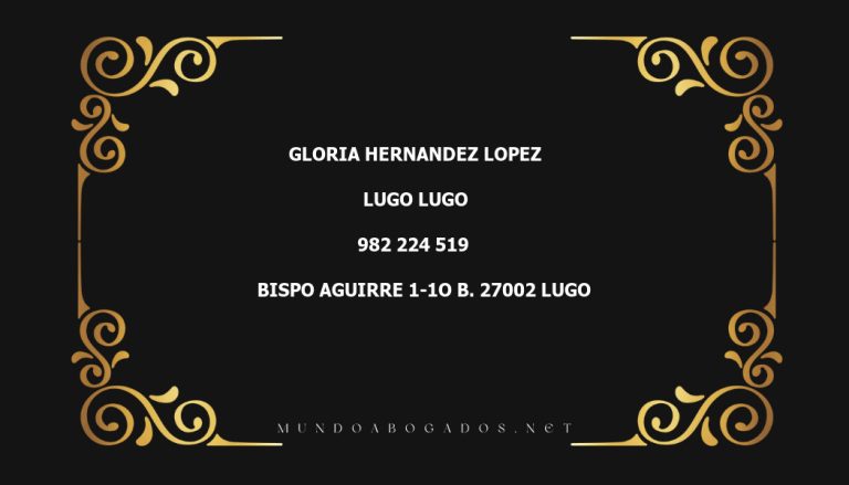 abogado Gloria Hernandez Lopez en la localidad de Lugo